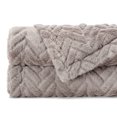 thumbnail image 3 of Chanasya Soft Faux Fur Embossed Throw Blanket - Solid Color Fuzzy Double Layered Super Soft Cozy Plush Elegant Throw - for Bed Couch and Living Room Décor (50x65 Inches) Taupe Gray Blanket, 3 of 3