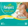 Pampers Thickcare Baby Wipes, Unscented, (360 count)