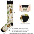 thumbnail image 3 of GZHJMY 1 Pair St. Patrick's Day Clover Compression Socks for Women Men, Knee High Stockings for Athletic Sports,Running,Travel, 3 of 7