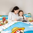 thumbnail image 4 of Castle Fairy Cute Tropical Parrot Queen Bedding 7pcs,Coconut Drink Hibiscus Beach Layout Bedding Comforter Set Queen,Red Sky,Reversible, 4 of 7