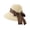 Beige, variant on Women's Wide Brim Straw Sun Hat, Elegant Leopard Bow Beach Cap, Summer UV Protection Fedora, Chic Vacation Panama Safari Hat.