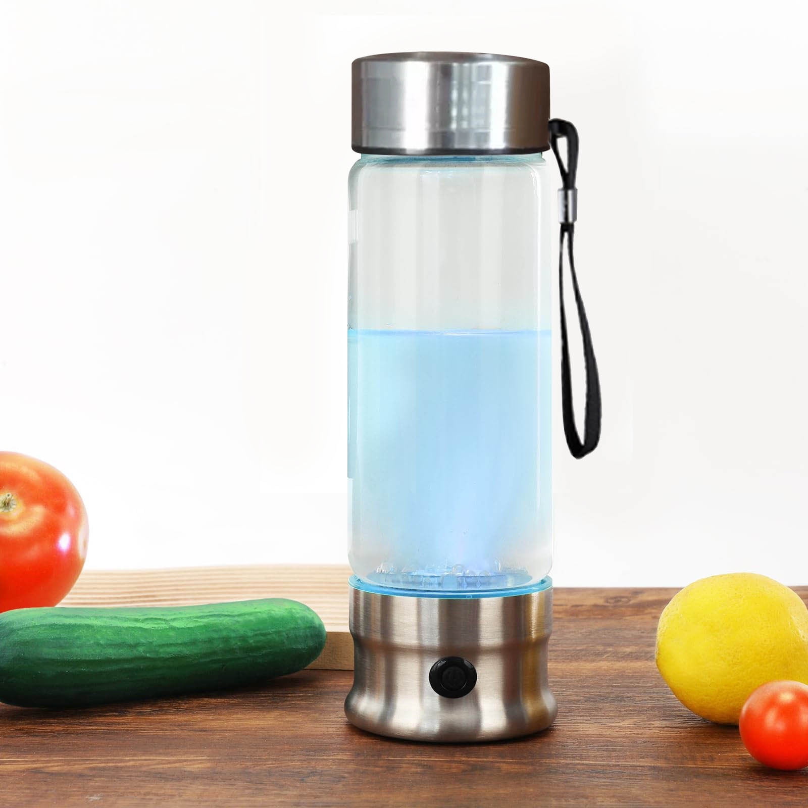 Portable Hydrogen Water Generator Bottle, USB Rechargeable Glass Hydrogen Water Maker for Health, Enhances Immunity and Energy, Ideal for Sports Enthusiasts, Fitness Buffs, and Travelers