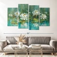 thumbnail image 7 of Elephant Stock Water Lily Pond Iv Wall Art - Horizontal Multi Panel Canvas - Living Room Wall Decor - Floral And Botanical Multi Panel - Gray And White Decor By Danhui Nai - 68" x 42", 7 of 7