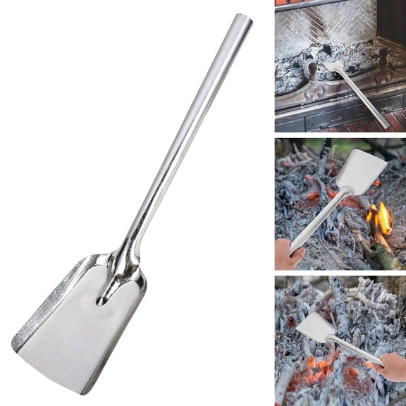 Charcoal Scoop Metal Hand Shovel with Long Handle Stove Ash Shovel Fireplace Trowel for BBQ Pizza Oven Firepit Home Camping Kitchen