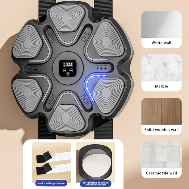 Máquina de entrenamiento de boxeo con música inteligente, entrenador Compatible con Bluetooth para niños y adultos