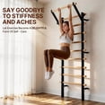 thumbnail image 2 of Swedish Ladder, Stall Bar, Suspension Trainer with Pull-Up Bar and Dip Bar Attachments, Wooden Stall Bar with 9 Strategic Rods for Core Strengthening and Stretching Balanced for Body Exercises, 2 of 9