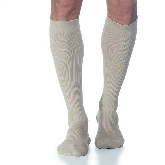 Sigvaris Men's Casual Cotton 186 Calf 15-20mmHg-A-Khaki