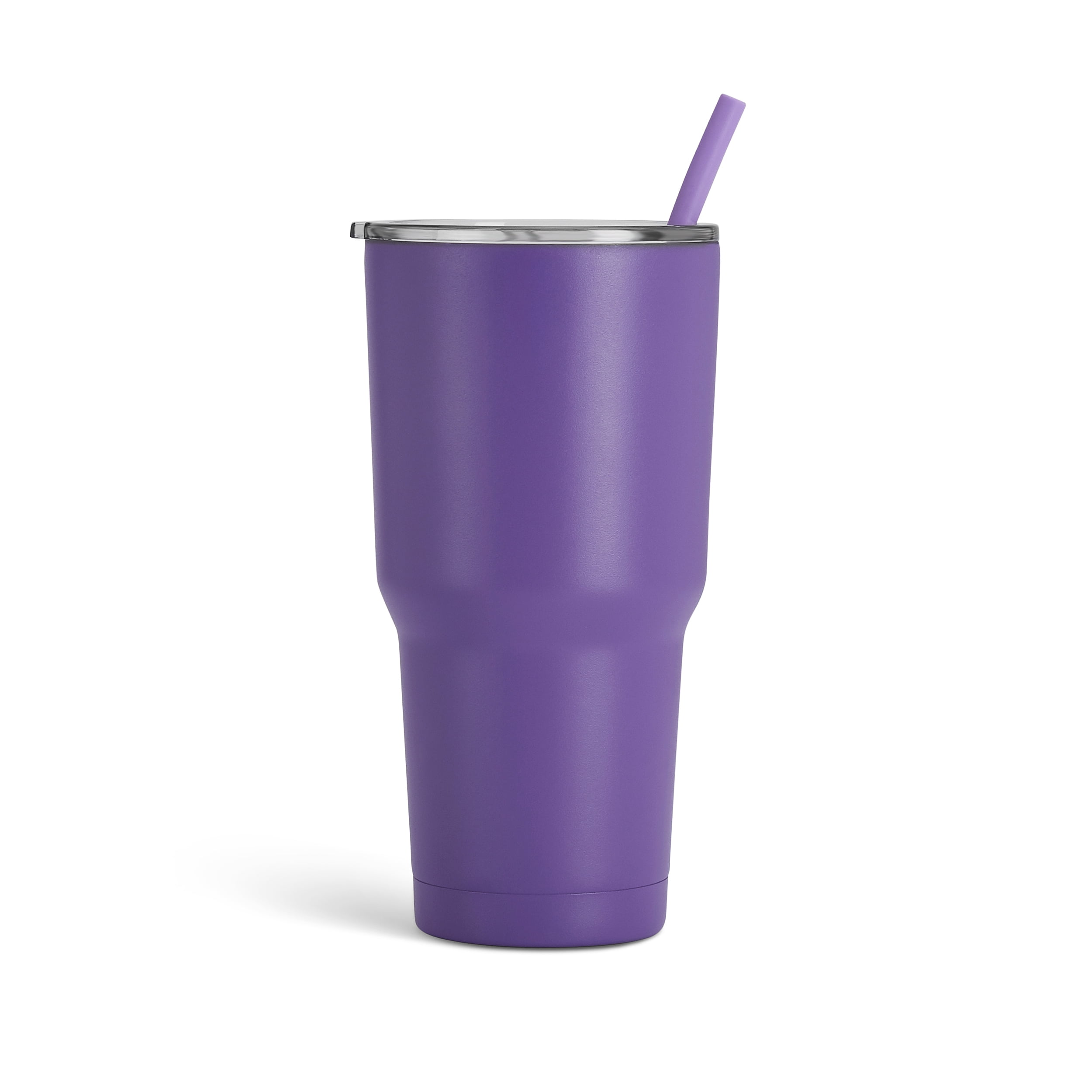 3D Purple Tone Mix Floral 20 oz insulated tumbler with lid and straw