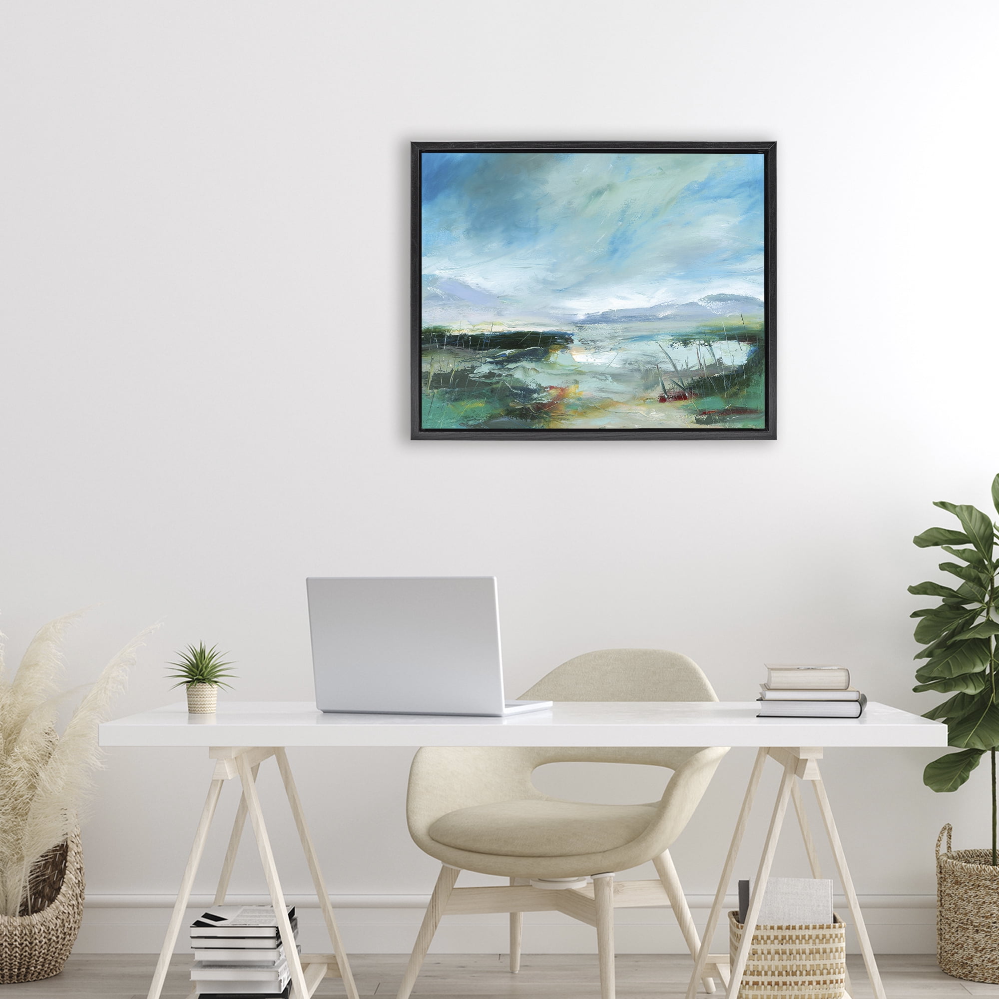 Stupell Industries Days By The Loch Black Framed Floater Canvas Wall Art, design by Lesley Birch
