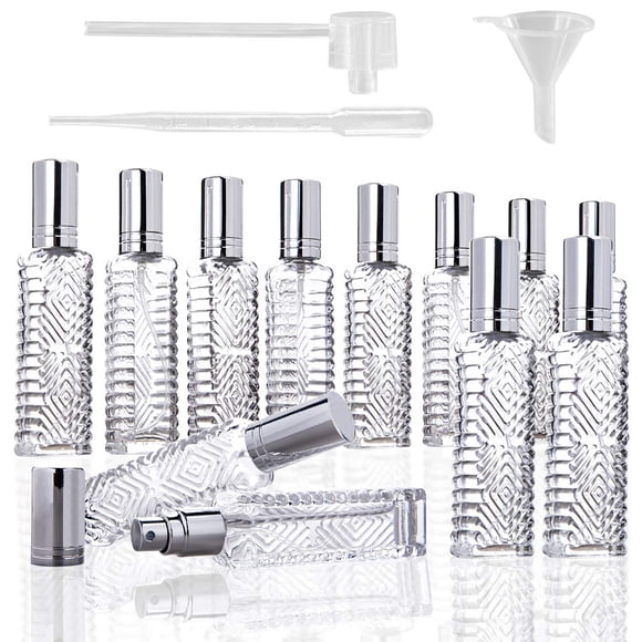 Botellas de perfume YU FENG, atomizador de vidrio transparente de 13 ml (12 unidades)