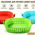 thumbnail image 5 of 3 Pack Air Fryer Silicone Liners 8inch Air Fryer Silicone Pot Reusable Food Grade Silicone Airfryer Liners Baking Basket Accessories Replacement of Flammable Disposable Parchment Paper, 5 of 6