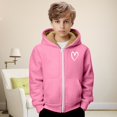 thumbnail image 5 of Coerni Boys Girls Cute Heart Hoodies Zip Up Fleece Lined Sweatshirt Hooded Cozy Preppy Sweater Teen Classic Long Sleeve Clothes, 5 of 7
