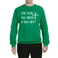 thumbnail image 2 of Wild Bobby The Way, The Truth & The Life Inspirational/Christian Unisex Crewneck Graphic Sweatshirt, Kelly, Small, 2 of 5