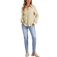 thumbnail image 2 of INSPIRE CHIC Textured Blouse for Women's Button Down Long Sleeve Shirt Casual Office Tops, 2 of 5