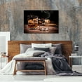 thumbnail image 5 of HFDF Large Wine Wall Art for Bar Wall Decor Still Life Canvas Prints Picture Retro Whisky Painting Rustic Bar Bourbon Goblet Poster Modern for Pub Restaurant Dining Room Decoration 24x16inch Framed, 5 of 6