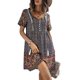 thumbnail image 5 of VISgogo Vestido bohemio para mujer, estampado de flores, manga corta, cuello en V, ajuste holgado, vestido de vacaciones, S/M/L/XL VISgogo  moda, 5 of 8