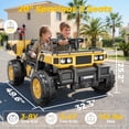 thumbnail image 2 of East doll 24V Powered Ride on Dump Truck, 24V 2 Seater Ride on Car for Big Kid, 24 Volt Ride on Toy with Powerful Wheels for Boy Girl, 4WD 400W Motor, 24V Ride Ons for Kid Aged 3-8Y, Yellow, 2 of 8