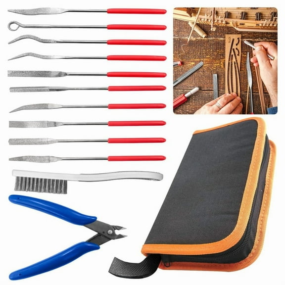 Mini Diamond File Assorted Set 10-Piece 3x140mm Needle File Set Precision Tools for Jewelry,Woodworking,DIY,1 set * file tools,As Shown