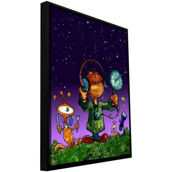 ArtWall Luis Peres "Ufo Kid 4" Floater Framed Gallery-Wrapped Canvas