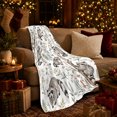 thumbnail image 3 of Raccoons with Branches and Ferns, Natural Botanical Style for Animal Lovers, White Autumn Living Room Scene and Housewarming Gift, Cozy Flannel Blanket for Bedroom and Reading Nook, Home Decor, 3 of 7