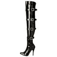 thumbnail image 4 of Ellie Shoes E-511-Buckleup 5" Heel Stretch Womans Thigh Boot with Buckles & Inner zipper. 5 / Black, 4 of 8