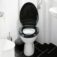 Black Easy Close No Slam Plastic Elongated Toilet Seat Set of 2