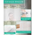 thumbnail image 4 of No Hook Shower Curtain with Snap in Liner, Vintage Sage Green European Floral Pattern Hotel Shower Curtains for Bathroom, Washable Shower Curtain Liner Set with Mesh Top Window, 72"x96", 4 of 6