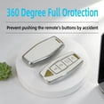 thumbnail image 4 of Key Fob Cover Compatible with Mitsubishi Outlander 4 Button TPU Leather Silicone Keychain Case Holder Protector,4 Buttons A Silver White, 4 of 6