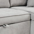 thumbnail image 6 of 104" Modern L-Shape 3 Seat Reversible Sectional Couch, Upholstered Comfy Sofa Bed with a Storage Chaise and 2 Stools,Pull-out Sleeper Sofa with 2 Pillows for Living Room and Apartment, Gray, 6 of 9