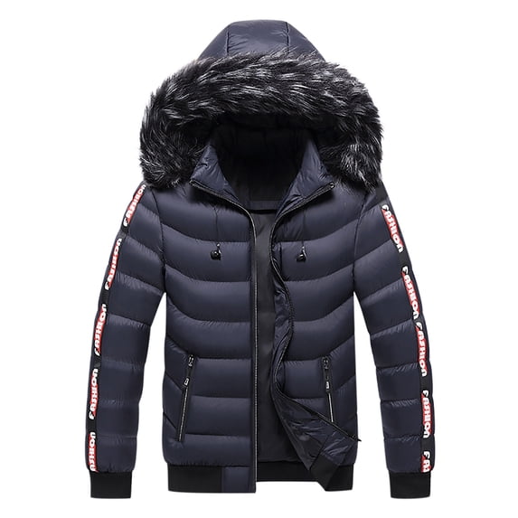 Jackets for Men Casual Military Jacket with Hood Plus Size Puffy Bubble Jacket Big and Tall Insulated Parka Coat