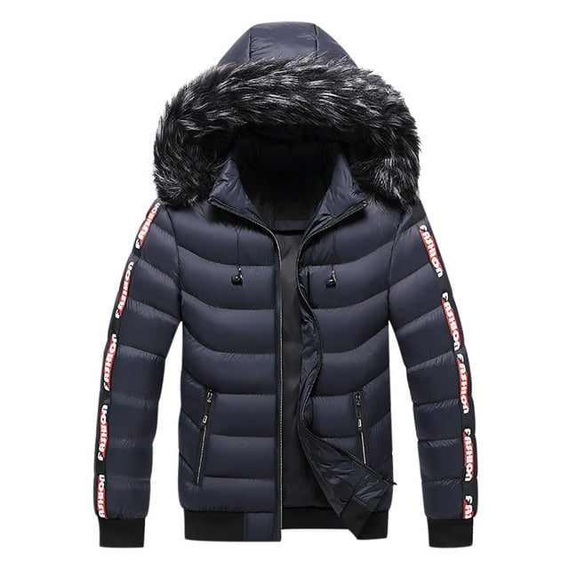 Jackets for Men Casual Military Jacket with Hood Plus Size Puffy Bubble