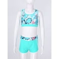 thumbnail image 4 of iEFiEL Kids Girls 3Pcs Swimwear Tankini Set Floral Print Tank Top with Briefs and Shorts Set Tropical Vacation Beachwear, 4 of 7