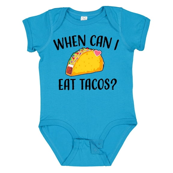 Inktastic When Can I Eat Tacos Baby Boys or Girls Baby Bodysuit