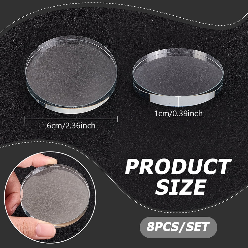 Glass Eyelash Extension Pads Grafting Eyelashes Tools Flat Round 5.9x1cm 8pcs/set