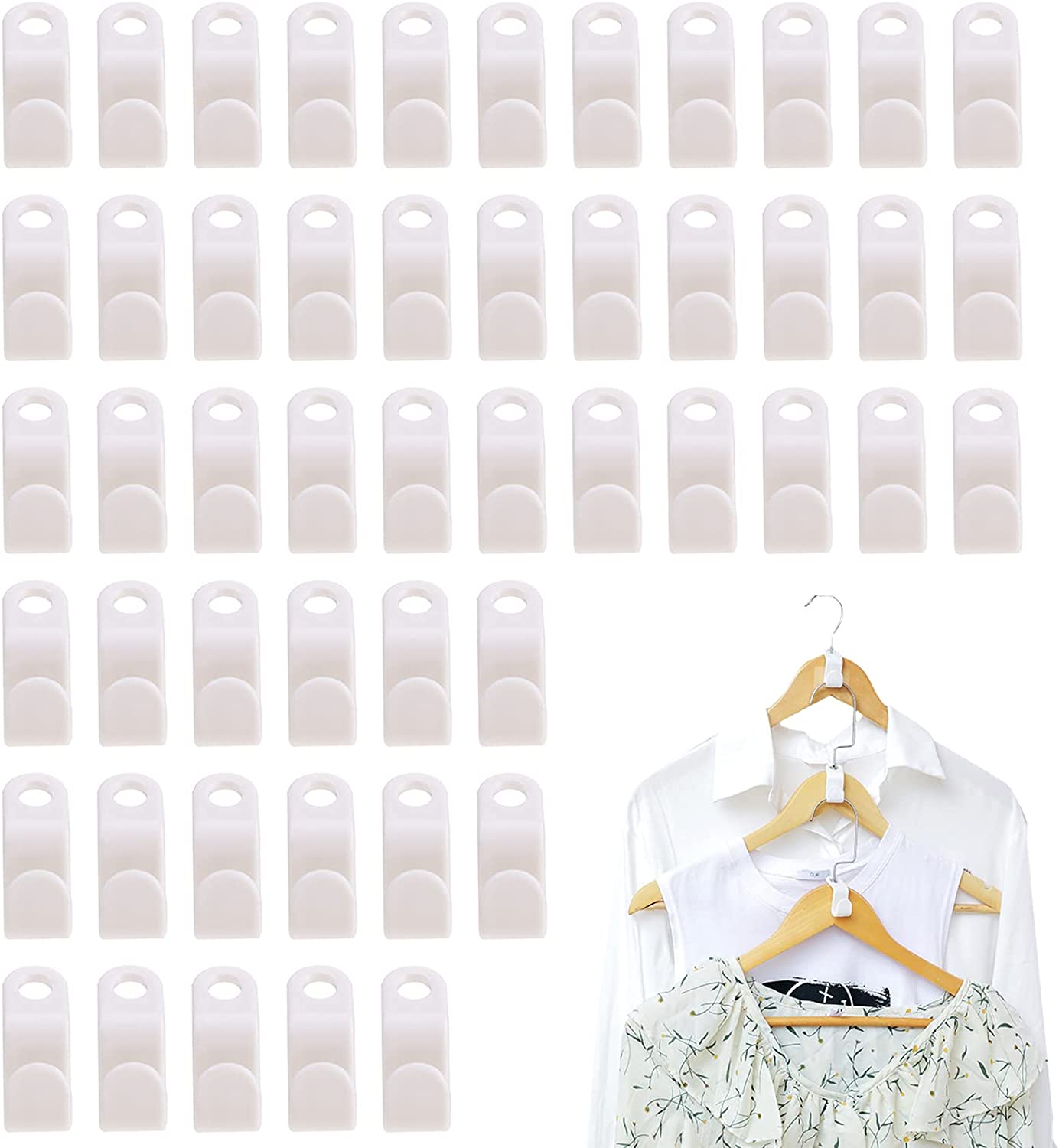 40 Pack Double Sided Clothes Hanger Connector Hooks, Space