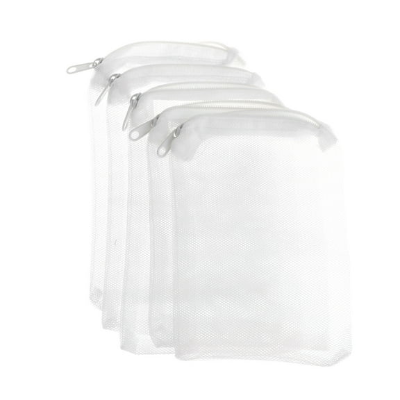5 Packs Aquarium Filter Bags High Flow Biochemical Mesh Bag with Zipper