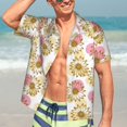thumbnail image 5 of KLL Men's Hawaiian Shirt Short Sleeve Button Down Beach Shirts-Sunflowers, 5 of 5
