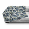 thumbnail image 3 of Floral Soft Flannel Fleece Blanket, Ombre Flowers Romantic Perennial Bouquet Florets Digital Watercolor Effect Art Image, Cozy Plush for Indoor and Outdoor Use, 50" x 60", Grey Navy, by Ambesonne, 3 of 6