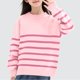 thumbnail image 3 of Suéter unisex de cuello redondo, sudadera con capucha de color liso con cuello alto y media cremallera para niños y niñas, estilo unisex, cálido y acogedor, parte superior acrílica para niña., 3 of 5