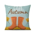 thumbnail image 5 of Hello Autumn Orange Decorative Pillows Set Of 4, Linen Fall Leaves Cushion Covers Linen Study Sofa Cushion Cover, 5 of 5