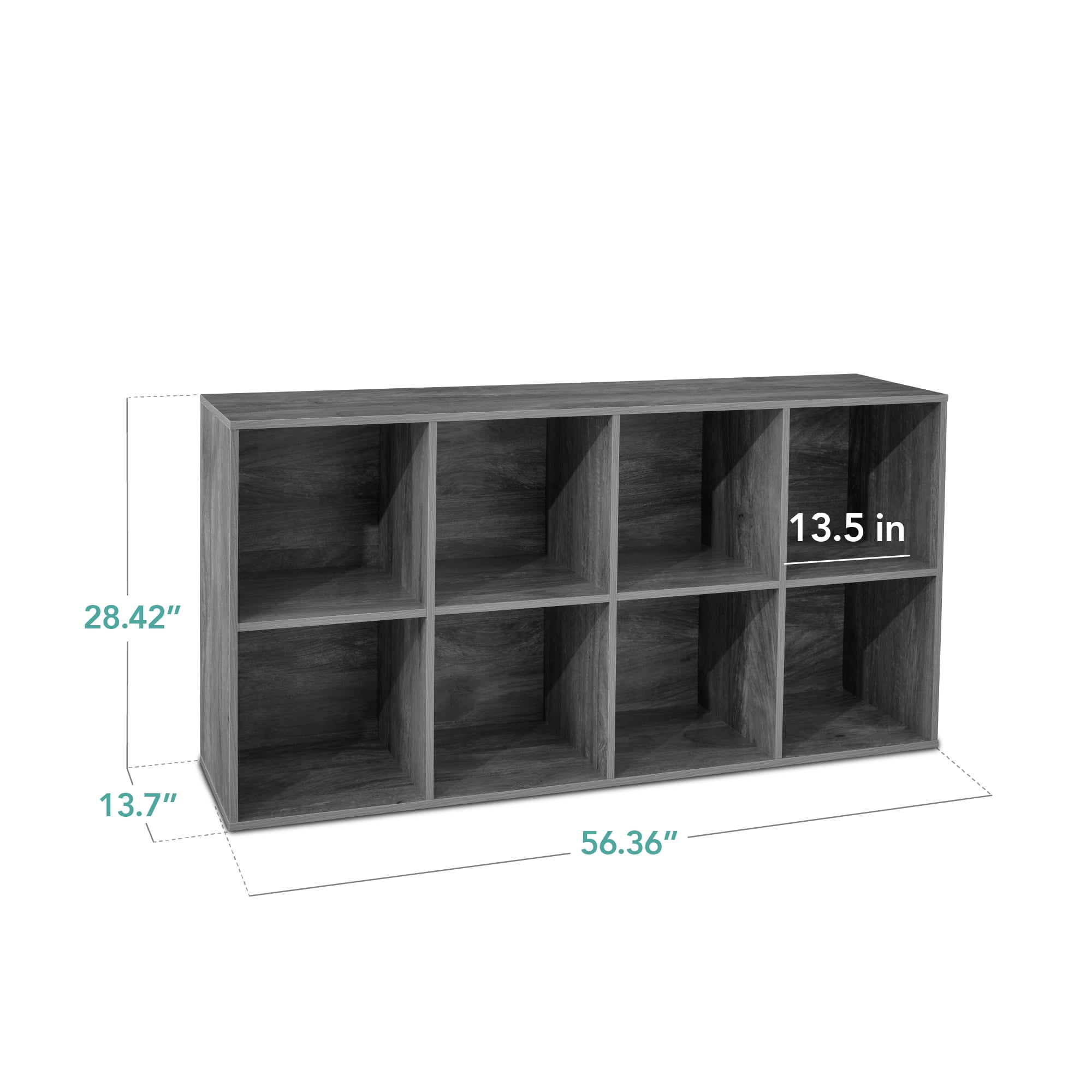 Best Choice Products 8-Cube Bookshelf, 13.5in Display Storage System, Organizer w/ Removable Back Panels - Dark Gray