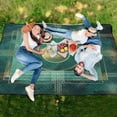 thumbnail image 6 of Extra Large Picnic Beach Blanket Waterproof Sand Proof Portable Outdoor Mat Abstract Teal Geometric 60x80, 6 of 9