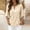 Yellow, variant on Women's Casual Loose Linen Striped V-Neck Three-Quarter Sleeve Ruffled Top