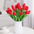 thumbnail image 5 of Tulips Artifical Flowers Real Touch Faux Tulip Stems PU Tulip Bouquet for Home Office Easter Spring Wreath Wedding Centerpiece Floral Arrangement Cemetery Table Decor, 5 of 5