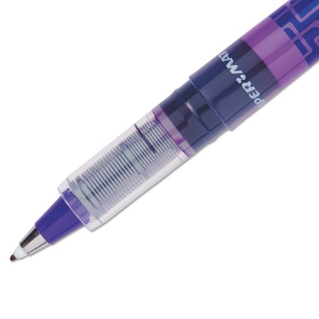 Paper Mate Liquid Flair Porous Point Stick Pen, Purple Ink, Medium, Dozen