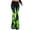 Green, variant on Flare Pants for Women Halloween Flame Print Casual Sports Baggy Workout Trousers