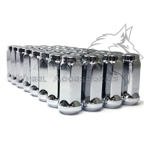 32Pc Chrome Bulge Acorn Lug Nuts XL 2" Tall 9/16-18 Fits Chevy C20 C30 K20 K30