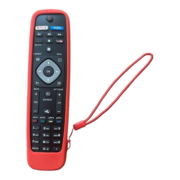 Funda Protectora Philips Para Control Remoto TV 32PLF2909 40PFL4609 Rojo
