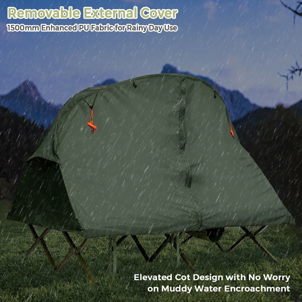 Aimee Lii 2-Person Outdoor Camping Tent with External Cover, Easy Set Up Camping Tents Shelter, Green