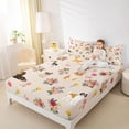 thumbnail image 4 of jejeloiu Colorful Cute Floral Twin Sheet Sets,Kawaii Dachshund Bedding For Girls Teens 3-Piece, 4 of 7